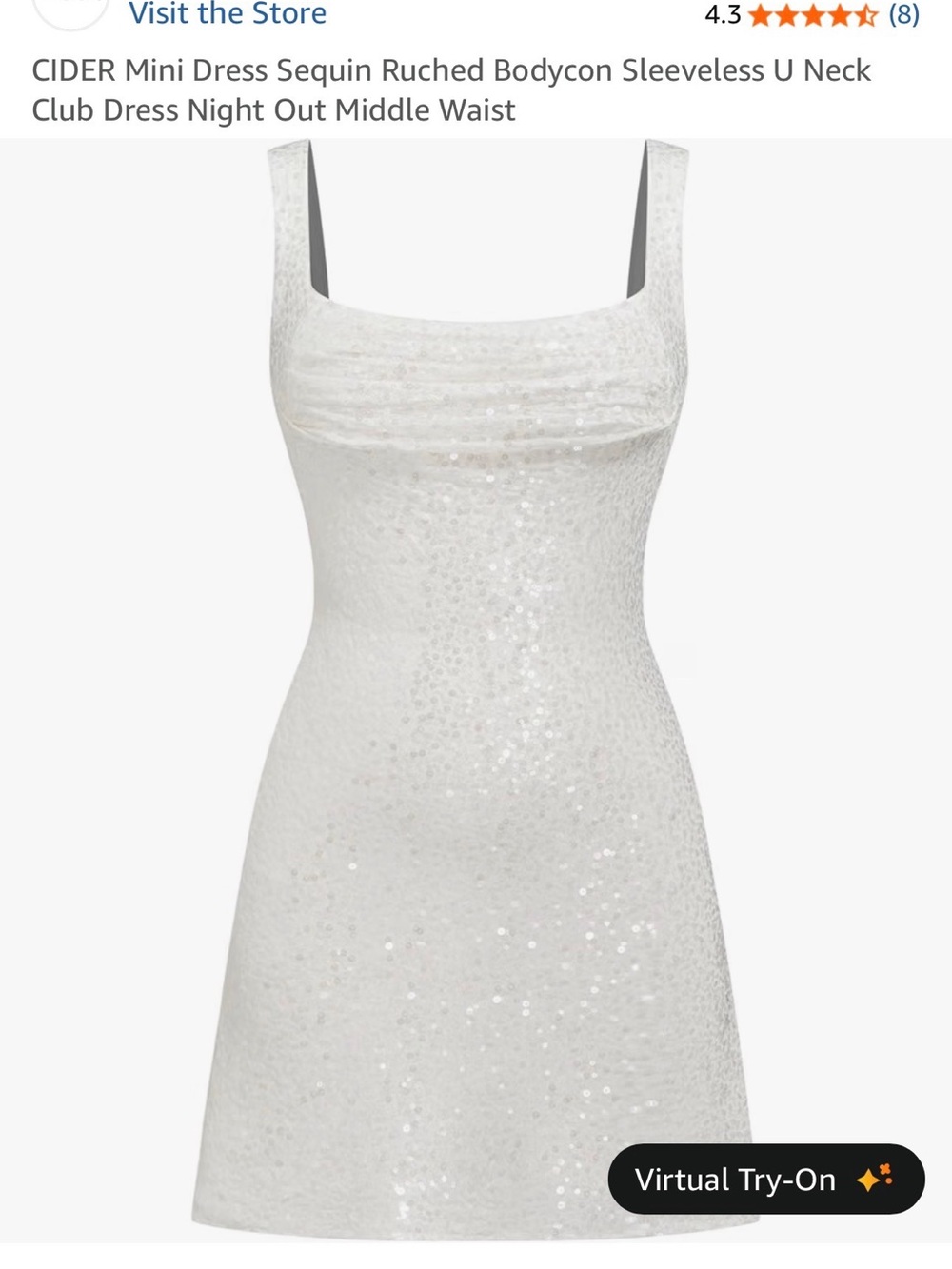 Cider White Sparkly Dress
Size: M 
Originally $48.99 askin